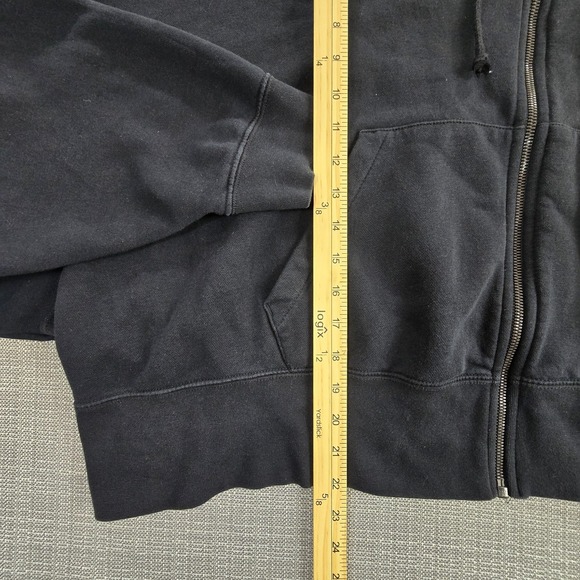 Nike Hoodie Womens 2XL Black Full Zip Cropped Fleece Swoosh Logo Oversized - Picture 4 of 12